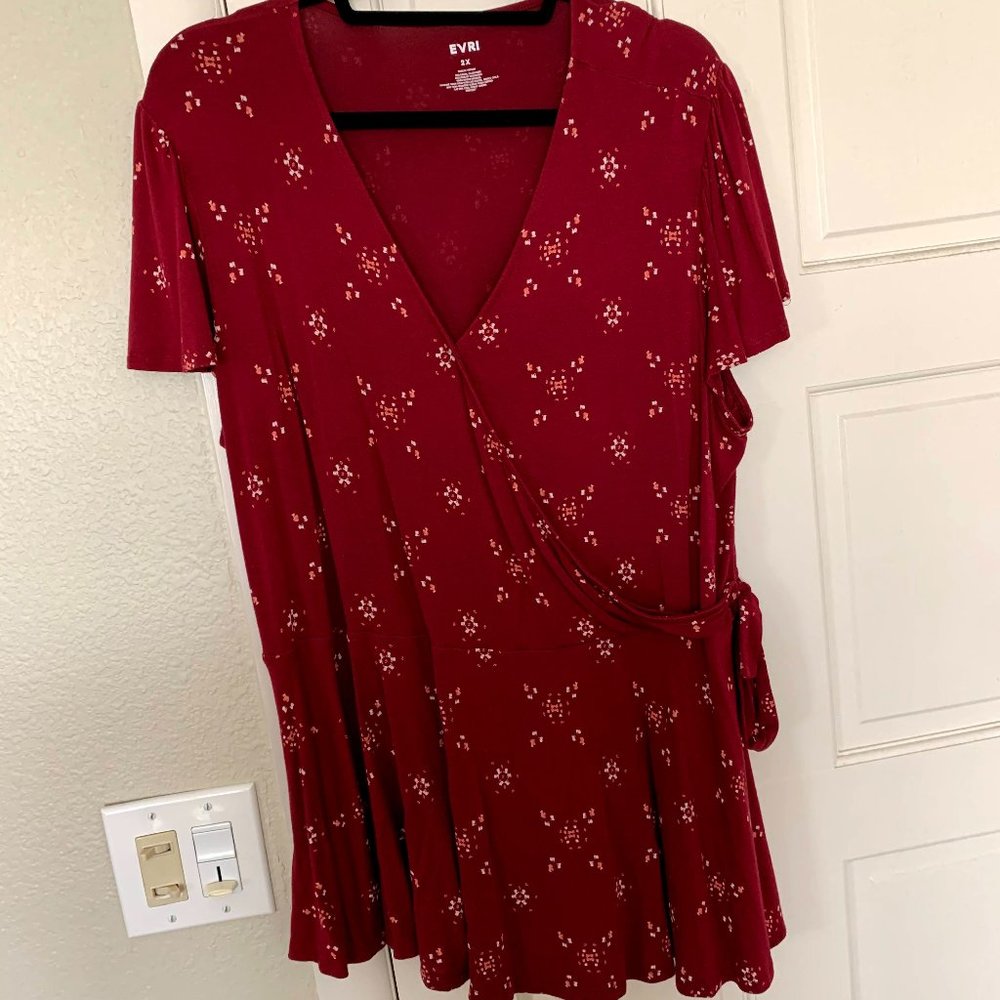 EVRI Red Surplus Blouse | 2x